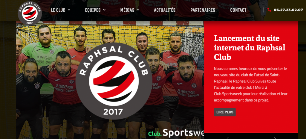 Le club Futsal du Raphsal Club a son site internet